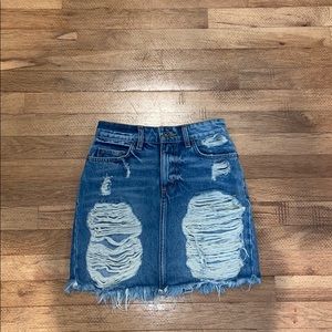NWOT Carmar Distresses Denim Skirt
